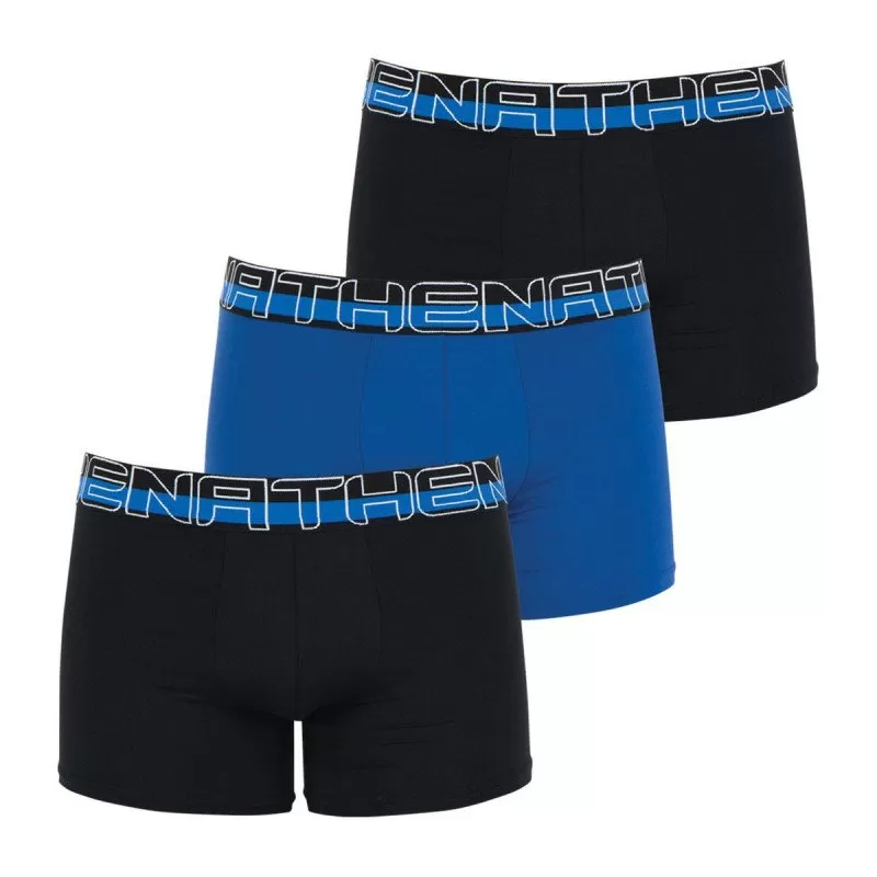 ATHENA Lot de 3 Boxers Homme Microfibre SECONDEPEAU Noir Bleu