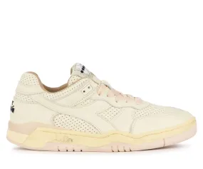 Baskets Diadora B560 Apulia en cuir perforé blanc 