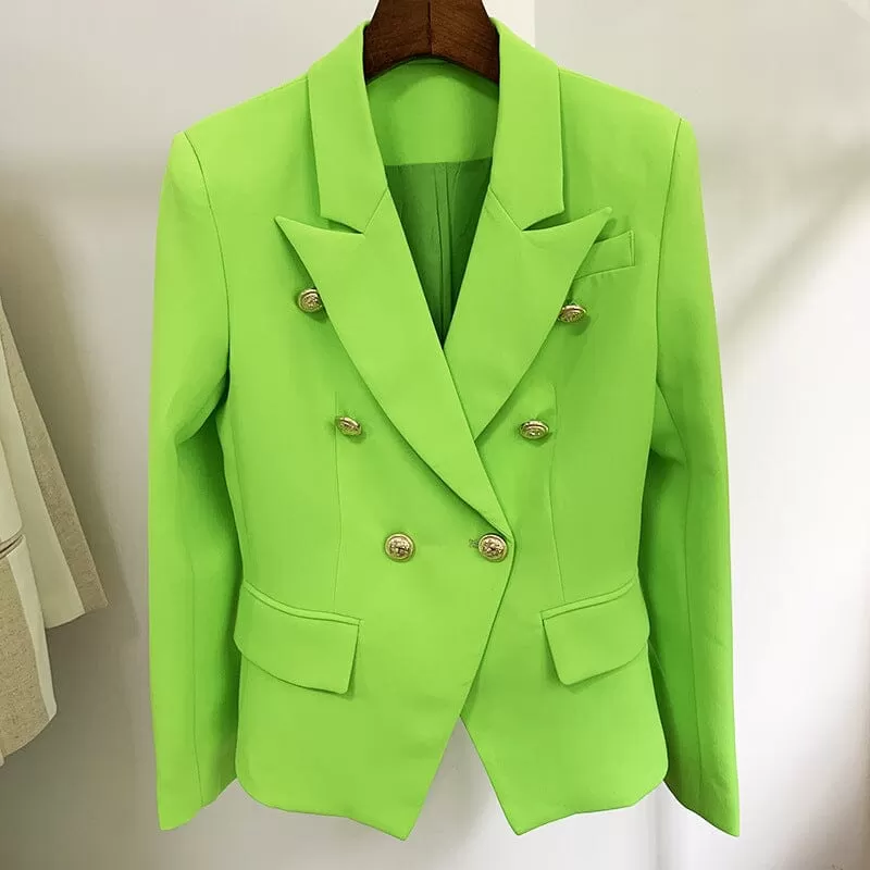 Blazer-veste habillée-boutons dorés-double boutonnage-Classe-noir-blanc-vert-bleu-jaune-