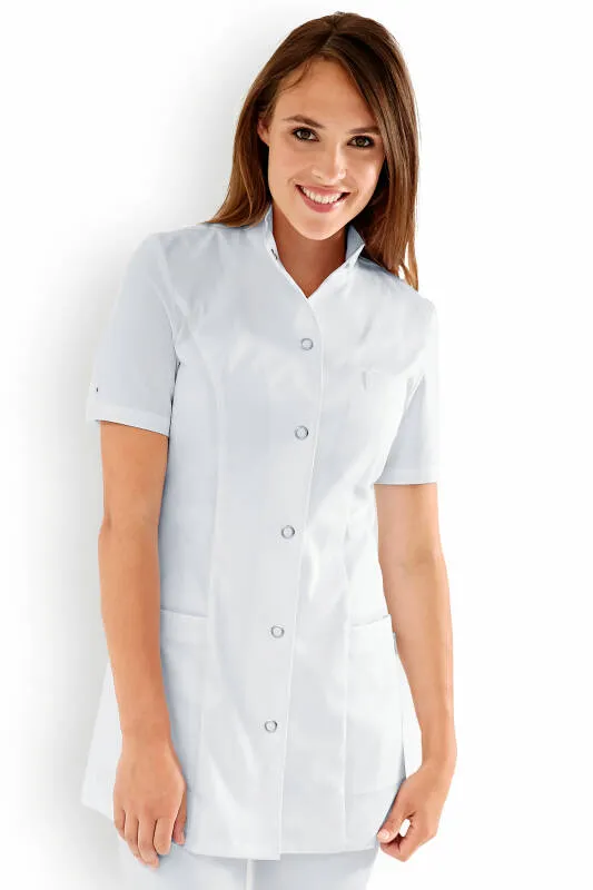 Blouse Beauté Femme - Col officier blanc