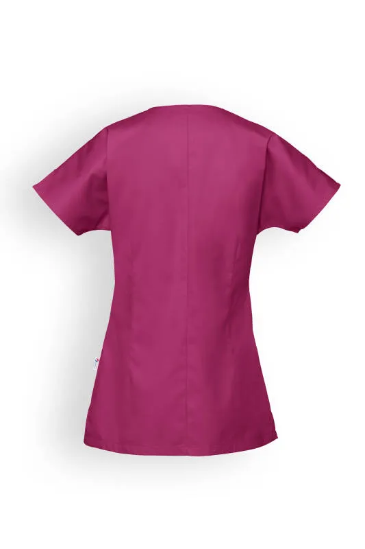 Blouse Beauté Femme - Patte pressions asymétrique berry