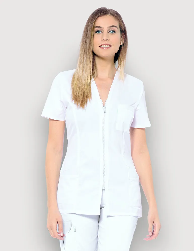 Blouse blanche et couleur pour infirmière, pharmacie, dentiste, kiné…