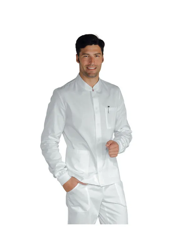 Blouse blanche médicale manches longues pour Homme