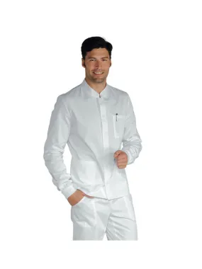 Blouse blanche médicale manches longues pour Homme