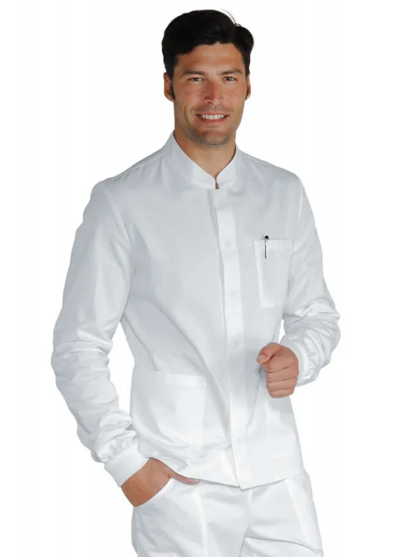 Blouse blanche médicale manches longues pour Homme