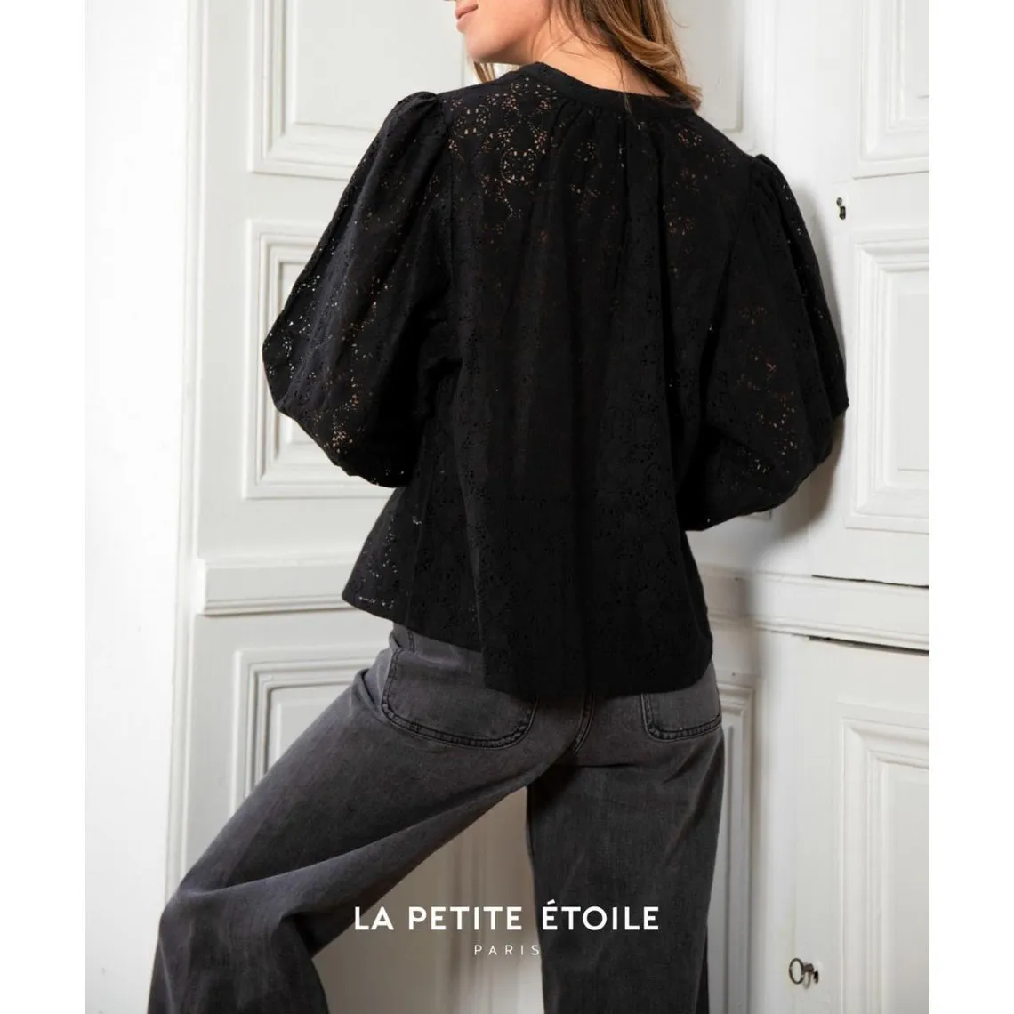 Blouse Cometa noir en coton | 3 Suisses