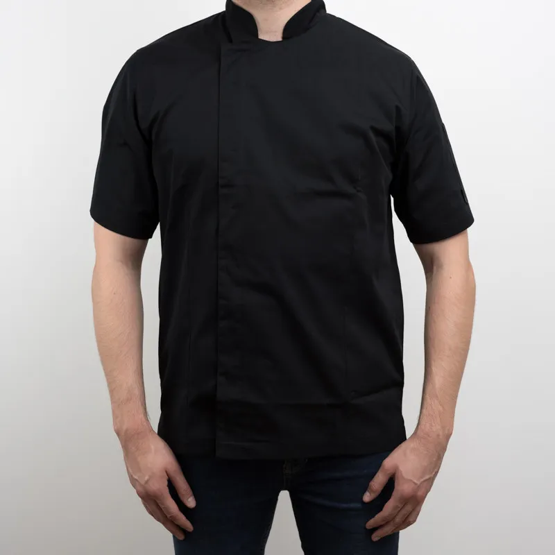 Blouse de cuisine homme avec boutonnage croisé caché - Unie