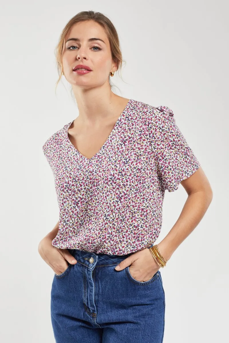 Blouse motifs "petites fleurs"