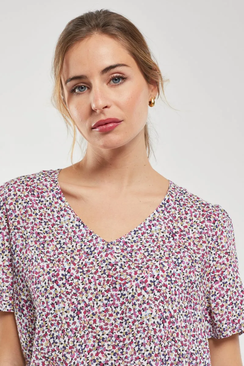 Blouse motifs "petites fleurs"