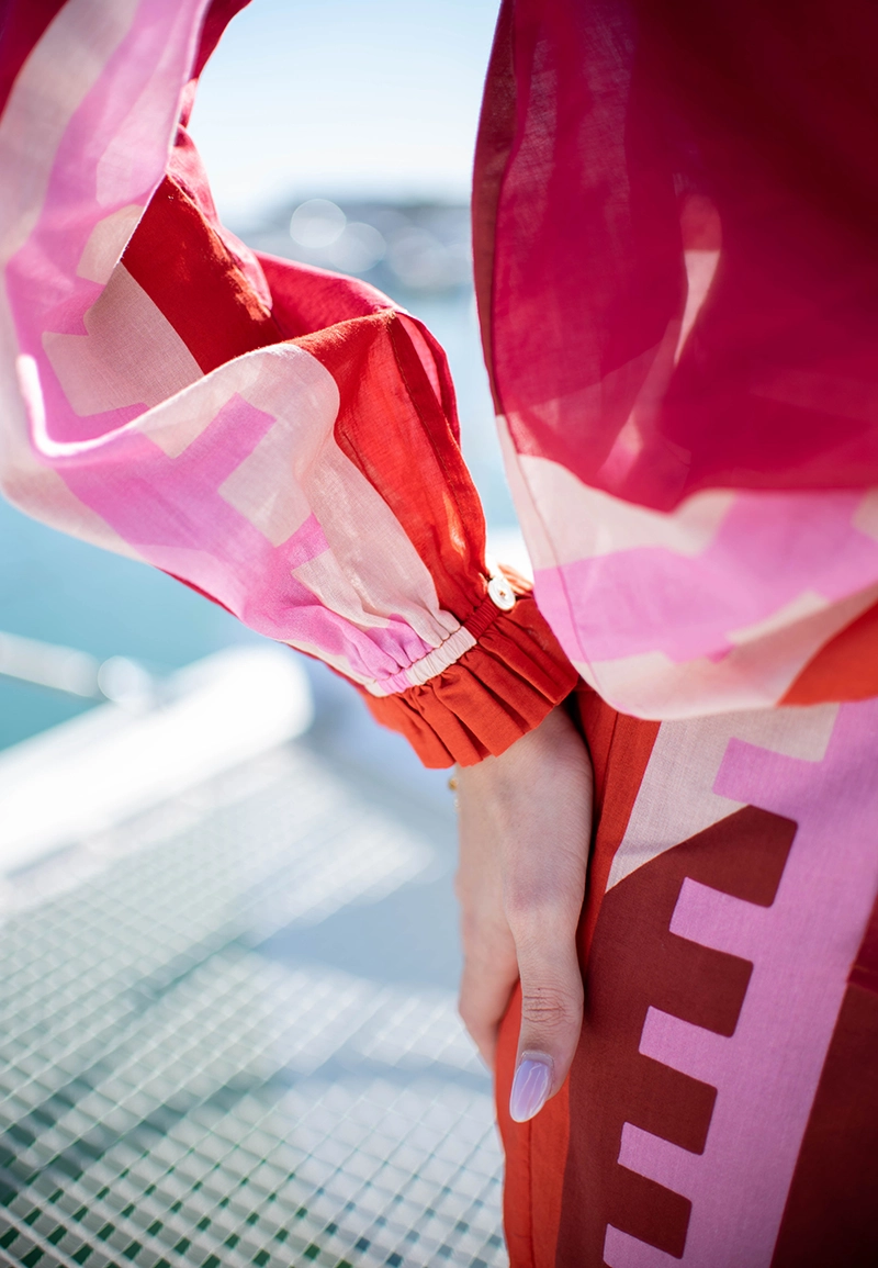 Blouse Sapho Graphico Rose - Mare Di Latte | Les Chiquettes