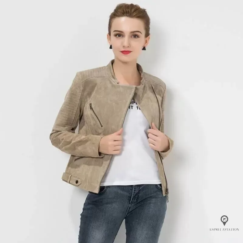 Blouson Aviateur Femme Gris Clair