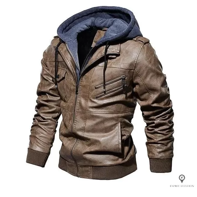 Blouson Aviateur Homme Cuir Marron