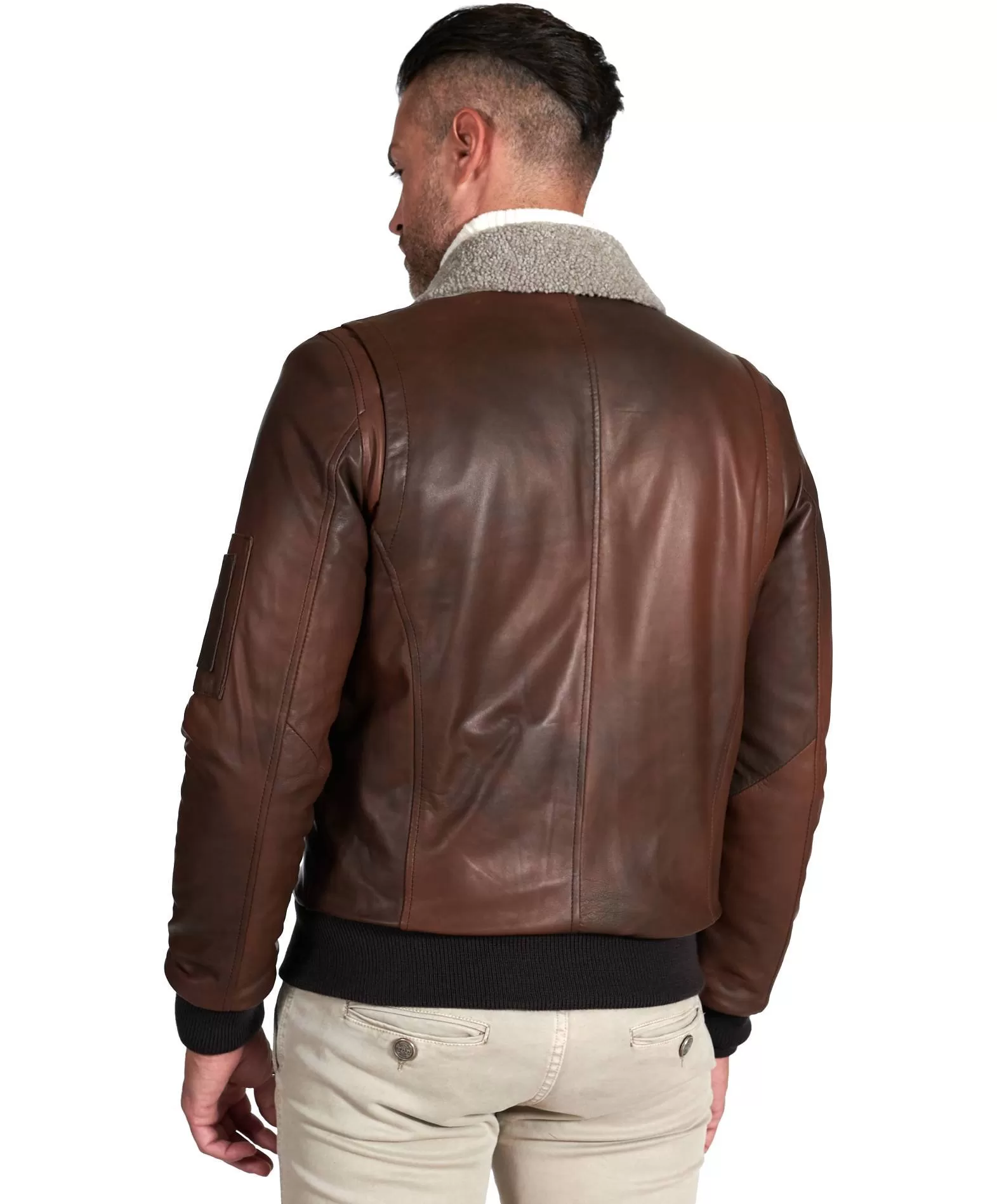 Blouson cuir aviateur veste aviateur homme cuir marron Aviator