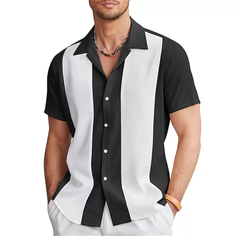 Chemise bicolore manches courtes pour hommes