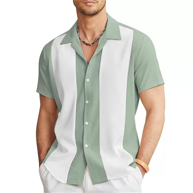 Chemise bicolore manches courtes pour hommes