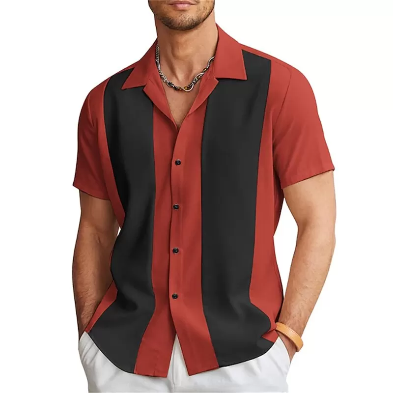 Chemise bicolore manches courtes pour hommes