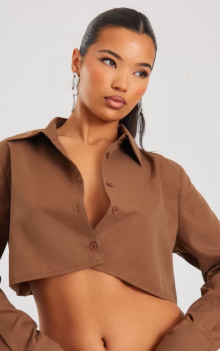 Chemise courte café au lait