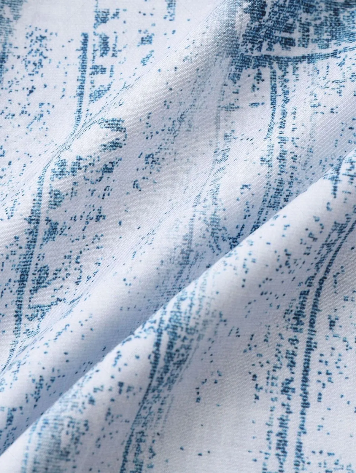 Chemise Décontractée Texturée Marbre Boutonnée Pour Homme - Bleu-gris Xxl