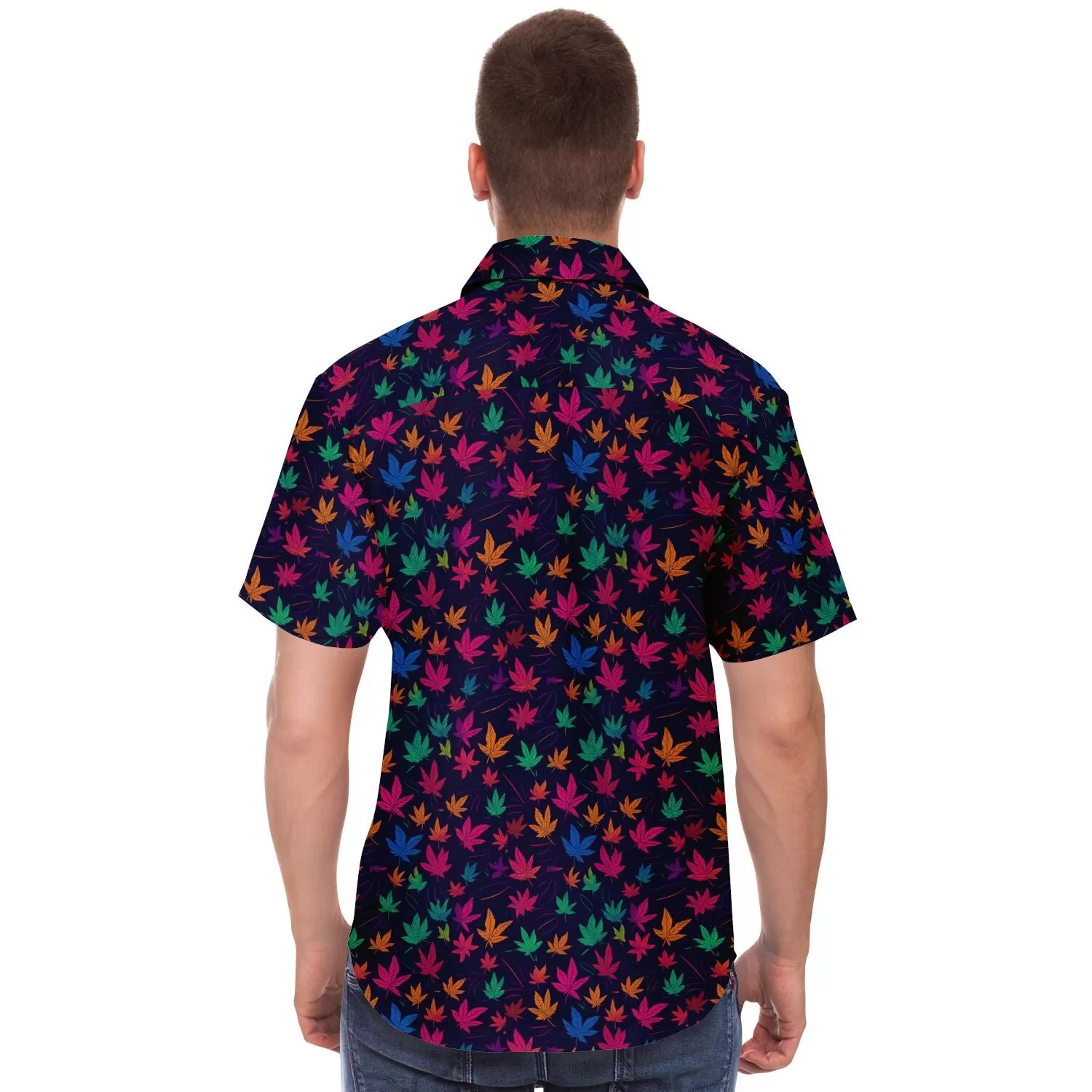 Chemise homme manches courtes - Feuilles de Cannabis