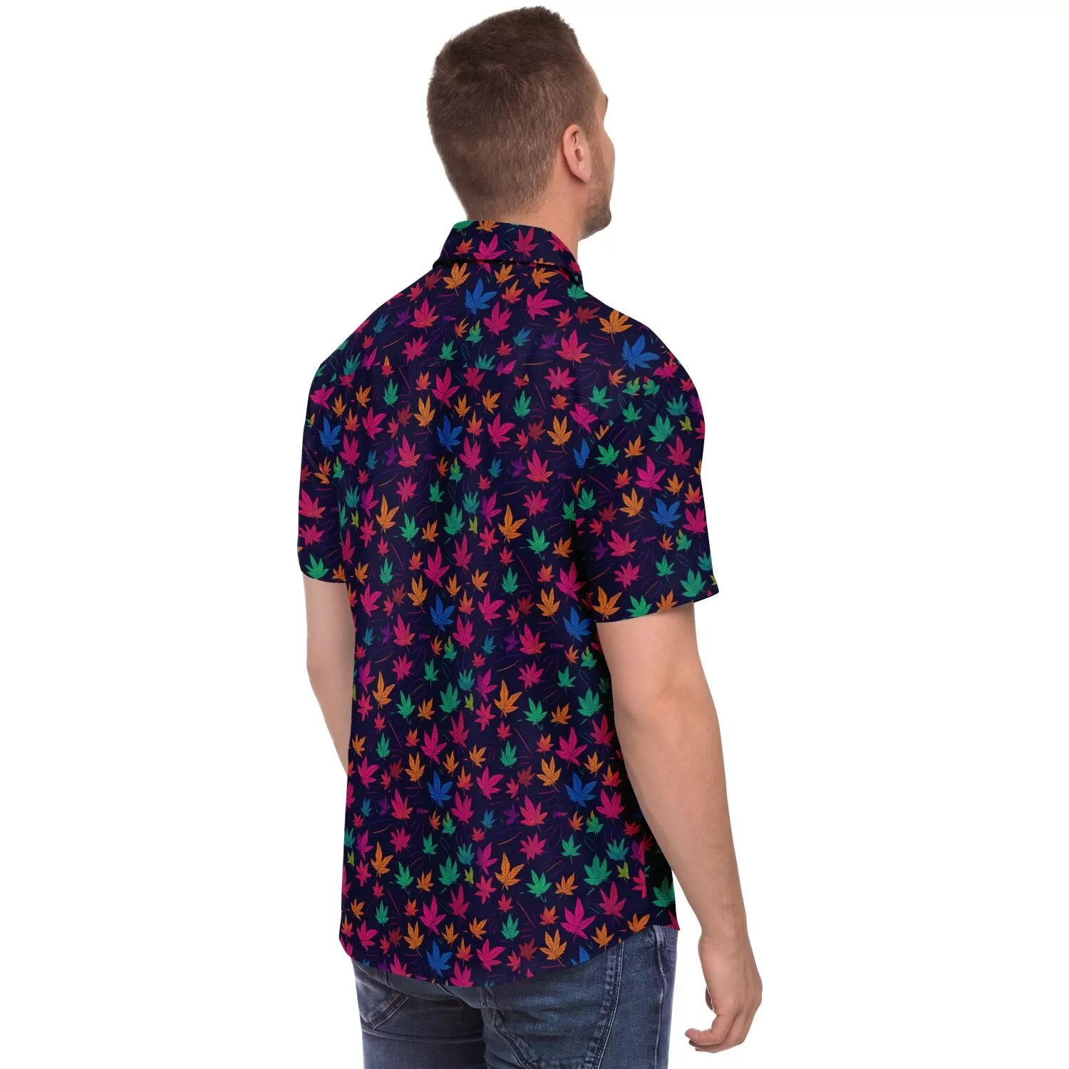 Chemise homme manches courtes - Feuilles de Cannabis