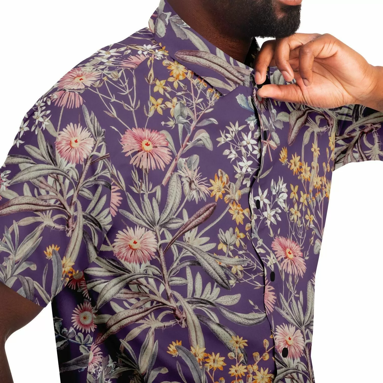 Chemise homme manches courtes - Fleurs