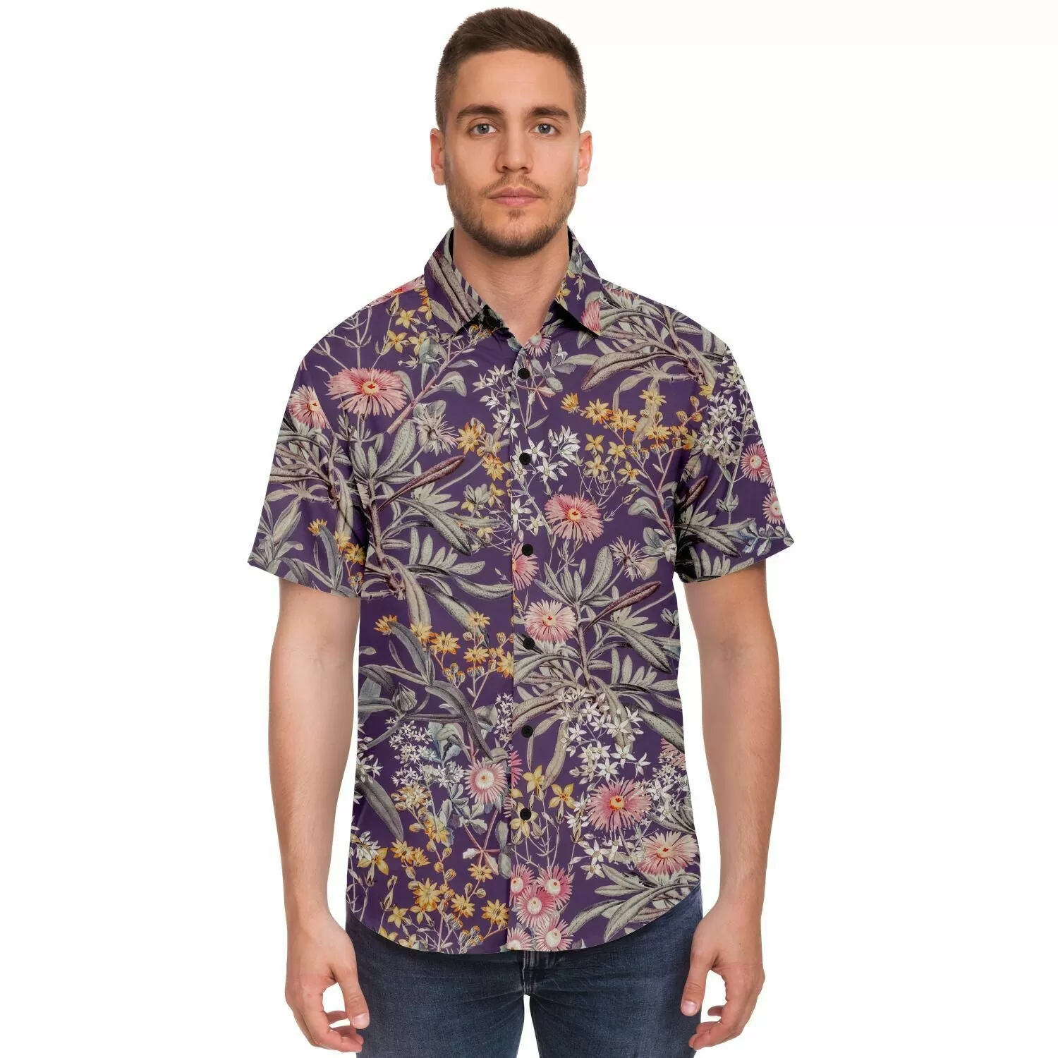 Chemise homme manches courtes - Fleurs