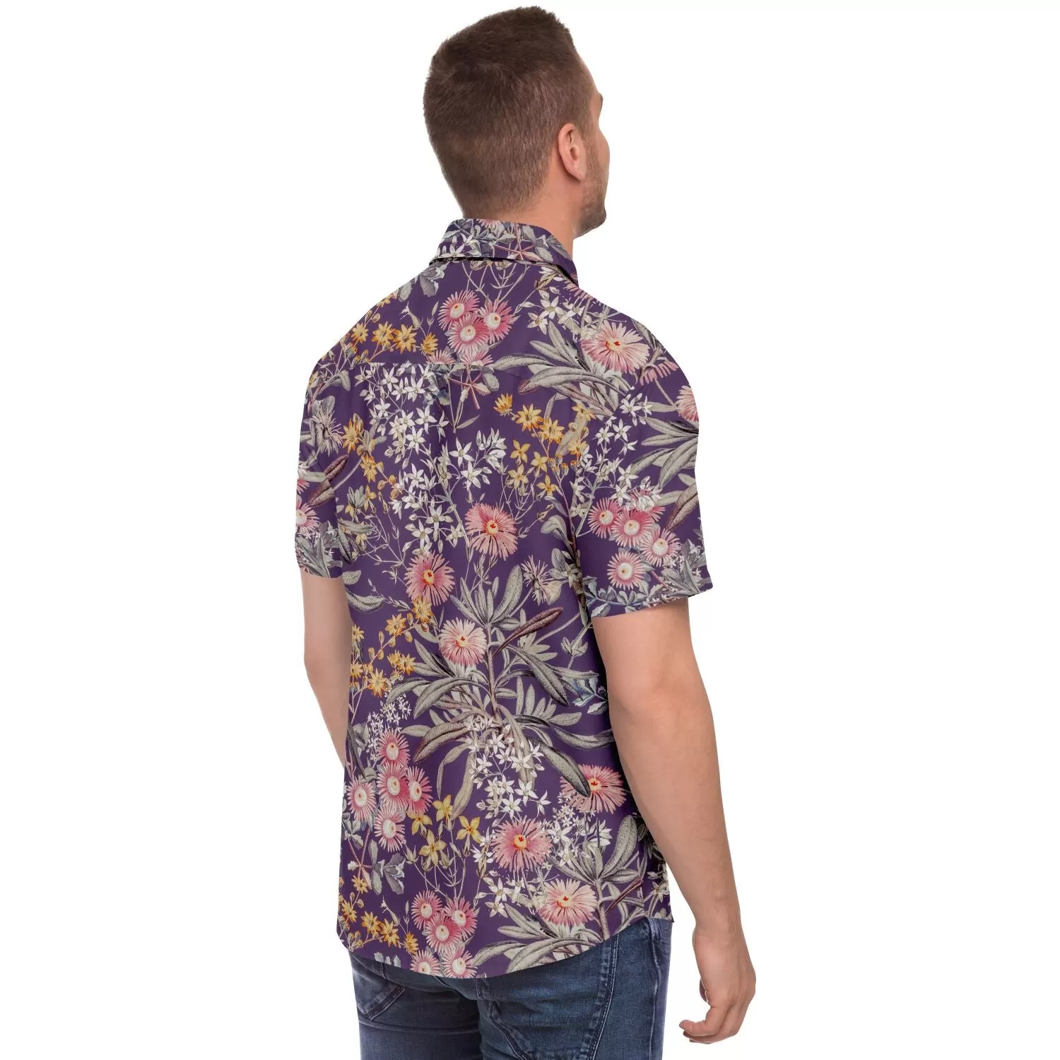 Chemise homme manches courtes - Fleurs