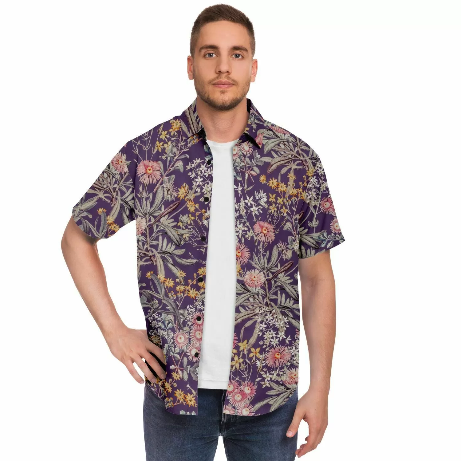 Chemise homme manches courtes - Fleurs