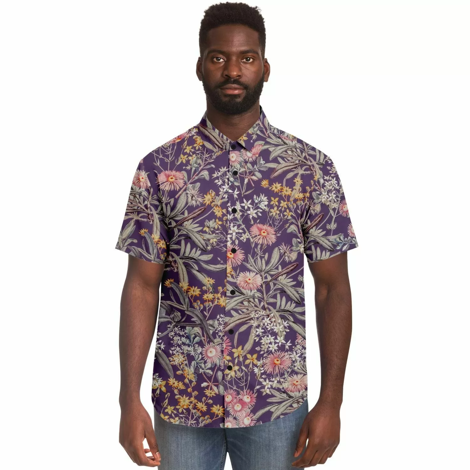 Chemise homme manches courtes - Fleurs