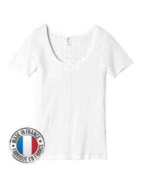 Chemise manches courte ajourée