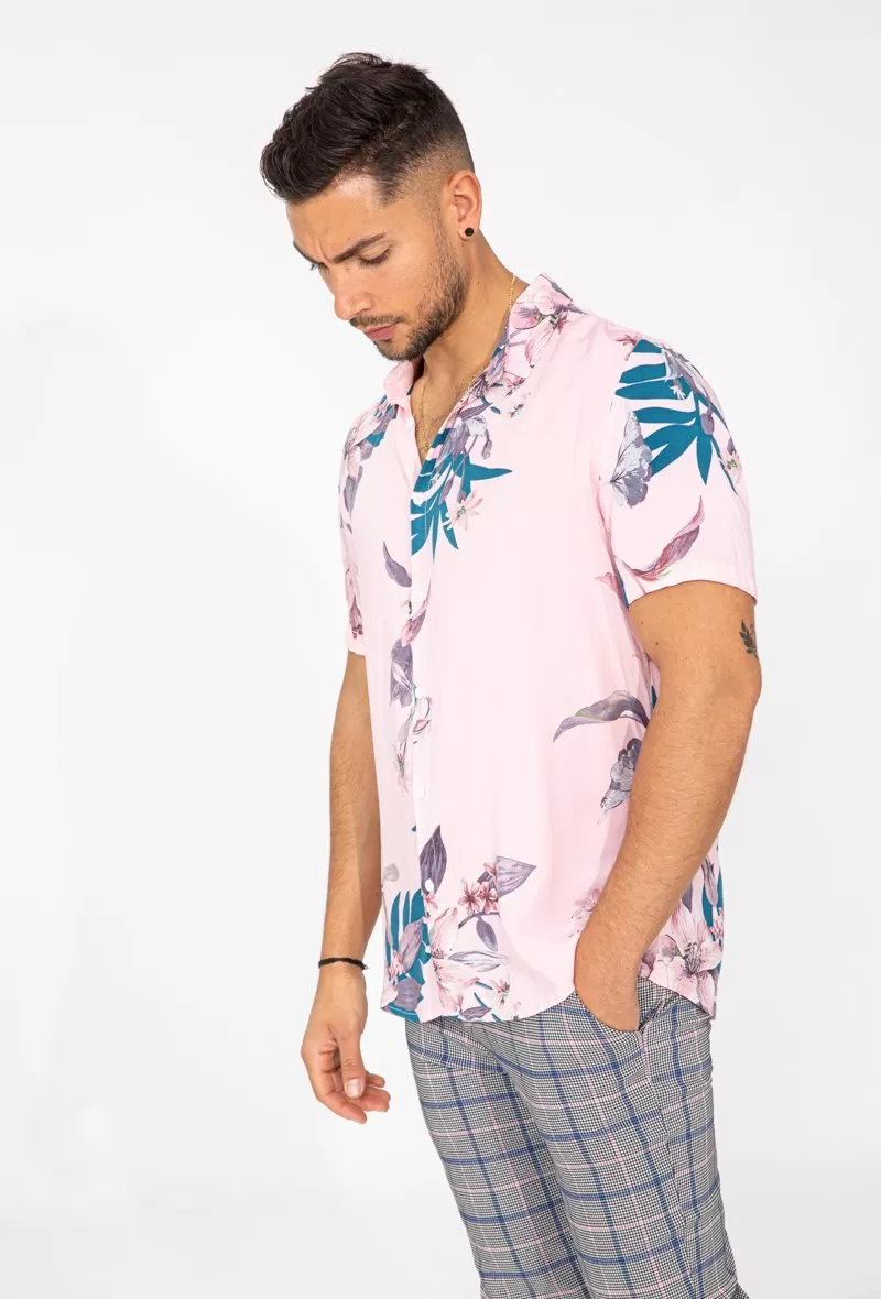 Chemise manches courtes fleuri