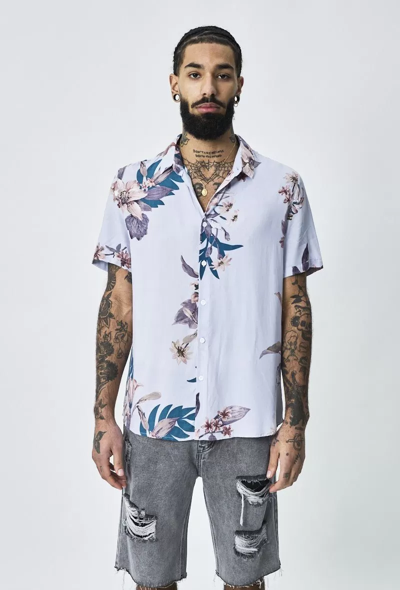 Chemise manches courtes fleuri