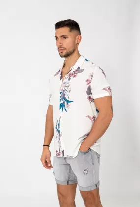 Chemise manches courtes fleuri