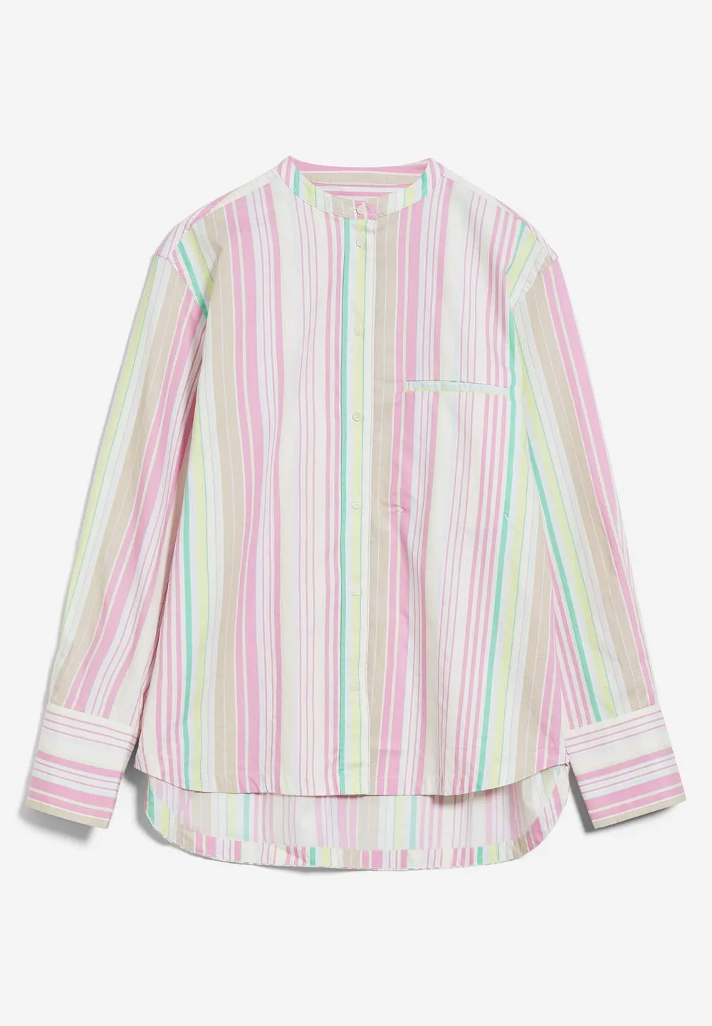 Chemise multicolore à rayures en coton bio - sennaama stripes white femme