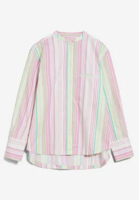 Chemise multicolore à rayures en coton bio - sennaama stripes white femme