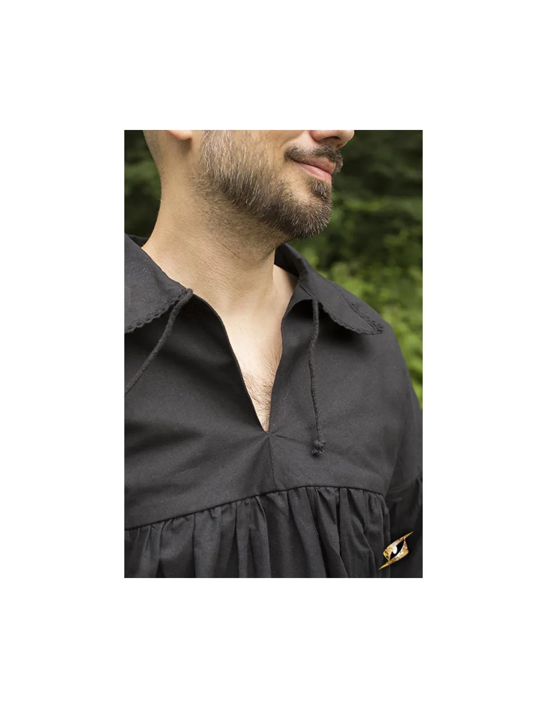 Chemise Renaissance en coton Aramis, coloris noir ⚔️ Boutique Épées