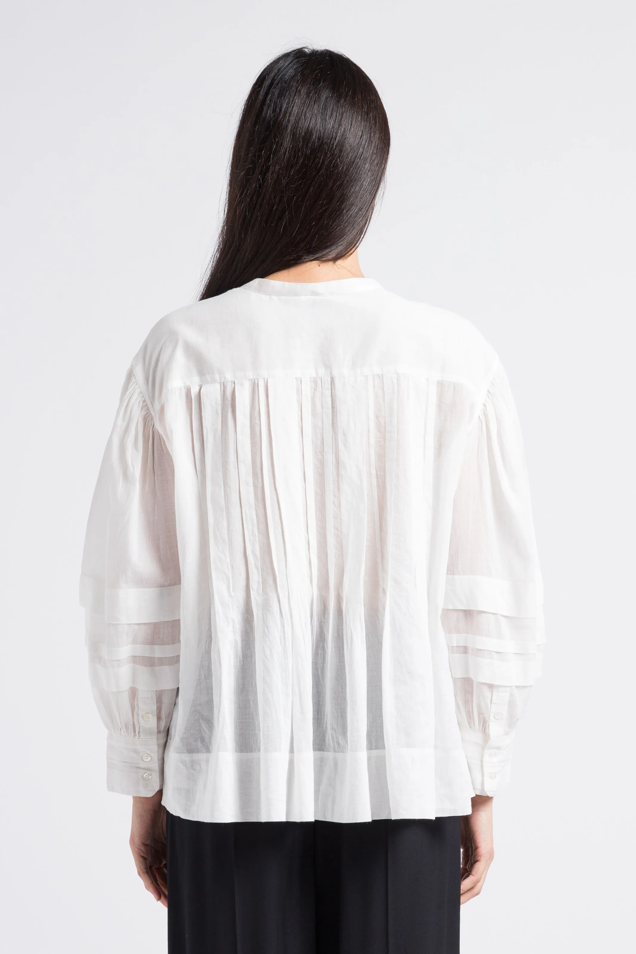 CHEMISE à JEU DE PLIS PLATS ET PINCES EN COTON BIO TRIPOLI - SOEUR pour FEMME | Printemps