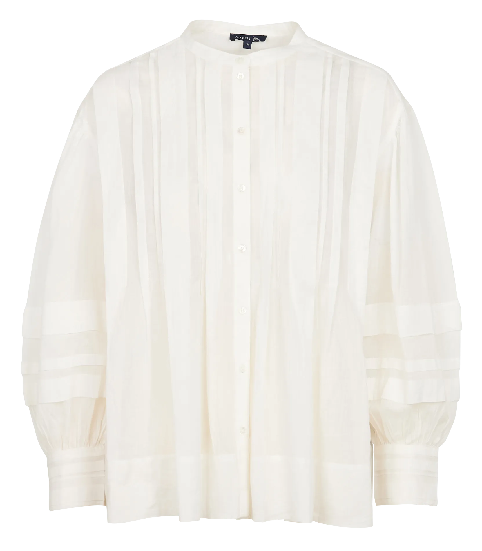 CHEMISE à JEU DE PLIS PLATS ET PINCES EN COTON BIO TRIPOLI - SOEUR pour FEMME | Printemps