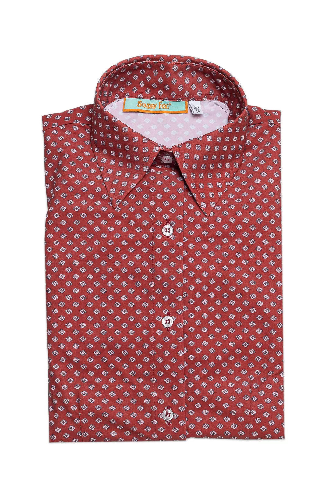 Chemisier rouge à motif jacquard femme