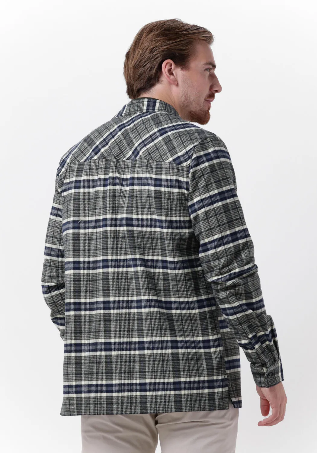 dstrezzed surchemise zipped overshirt fancy tartan en gris