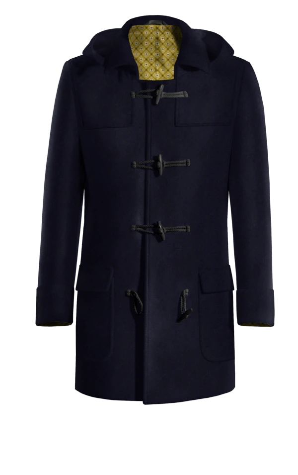 Duffle coat bleue avec coudières