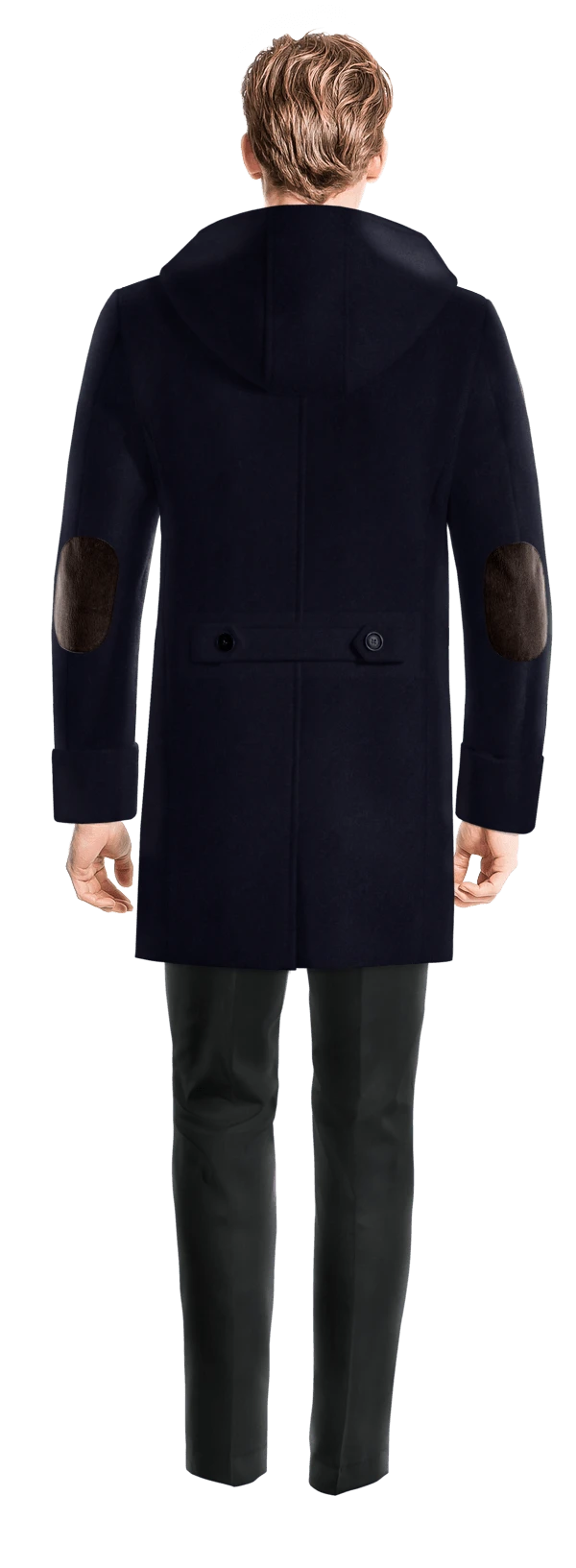 Duffle coat bleue avec coudières