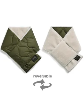 Echarpe REVERSIBLE DOWN SCARF Dark Olive x Cream