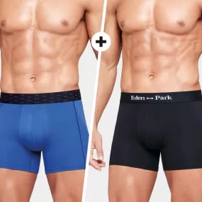 EDEN PARK Lot de 2 Boxers Homme Coton DUOCEINT Marine Roi