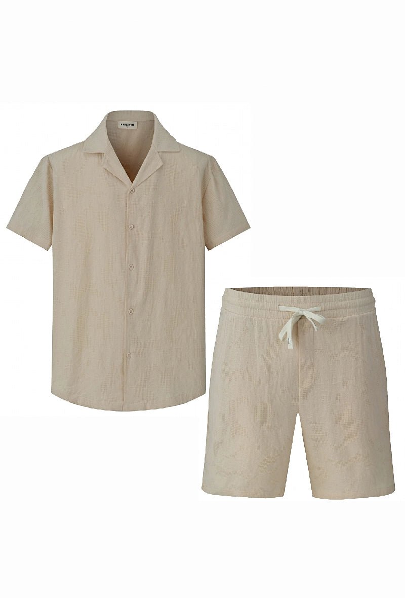 Ensemble chemise short uni décontracté