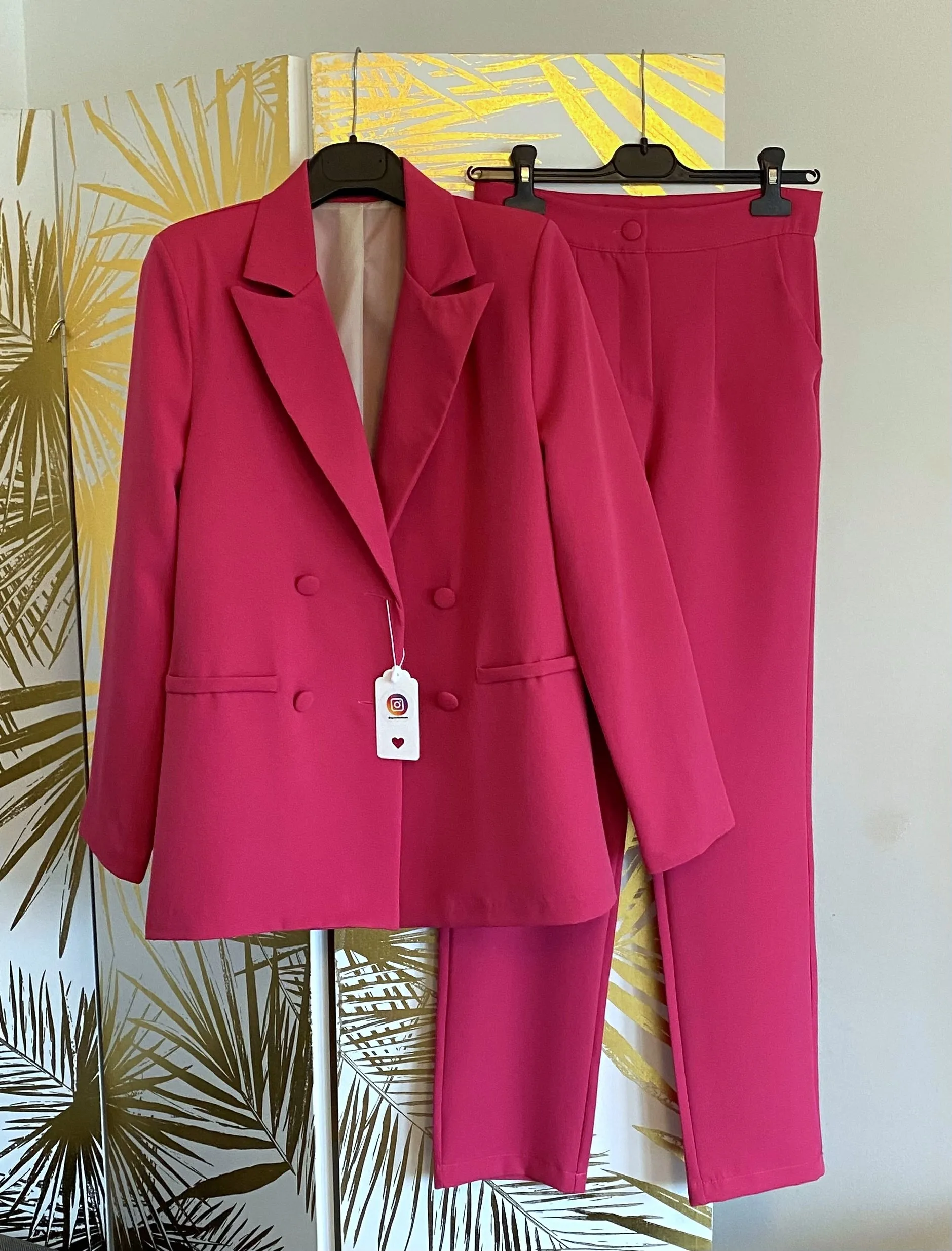 Ensemble Veste Croisée et Pantalon Fuchsia