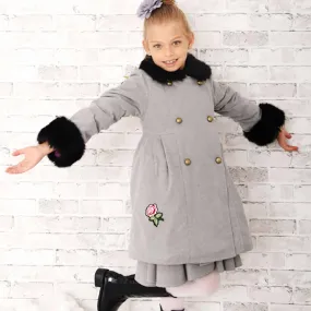 Girl’s coat | mouse grey wool | ANOUSHKA