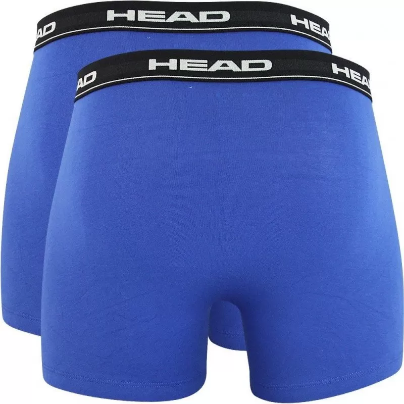 HEAD Lot de 2 Boxers Homme Coton BASICN Bleu