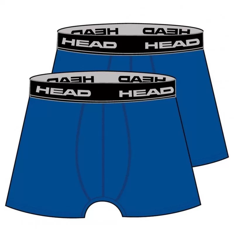 HEAD Lot de 2 Boxers Homme Coton BASICN Bleu