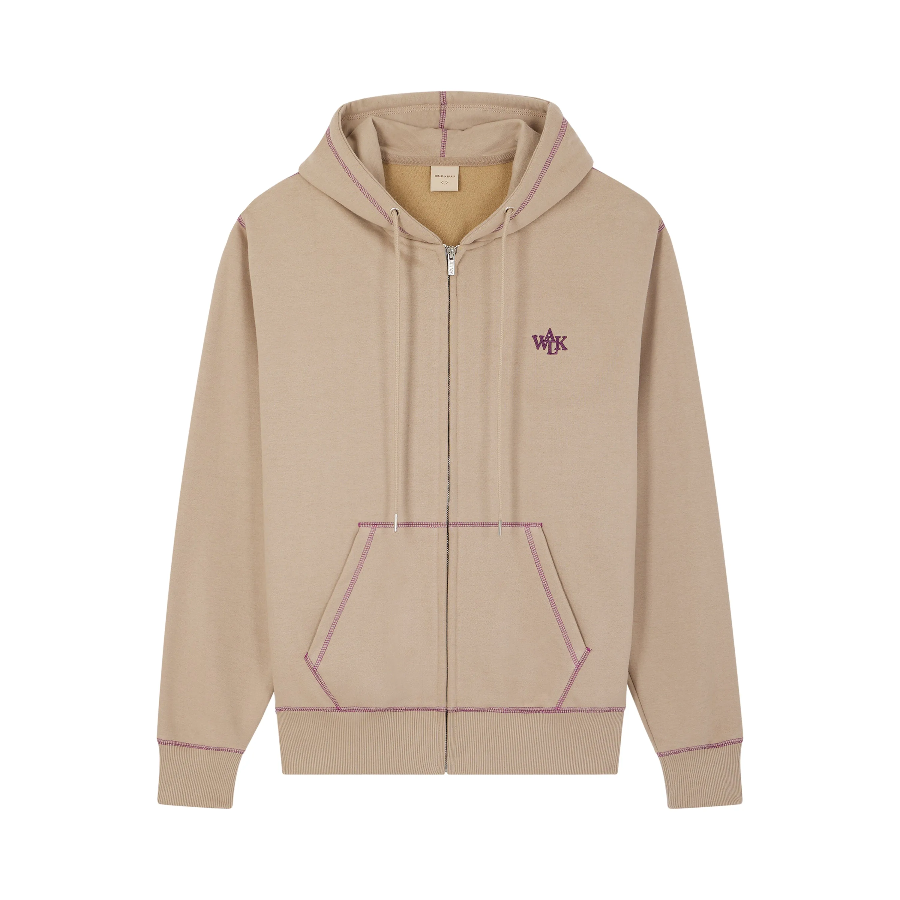 Le hoodie zippé argile